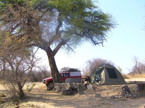 Camp Site at Khaudum - This was a lot better then Sikeretti. There was running water and the loos and showers worked. The general positioning of the camp site is on top of a hill affording one a beautiful view of the &quot;Khaudum river bed&quot; but most of all the sunset.