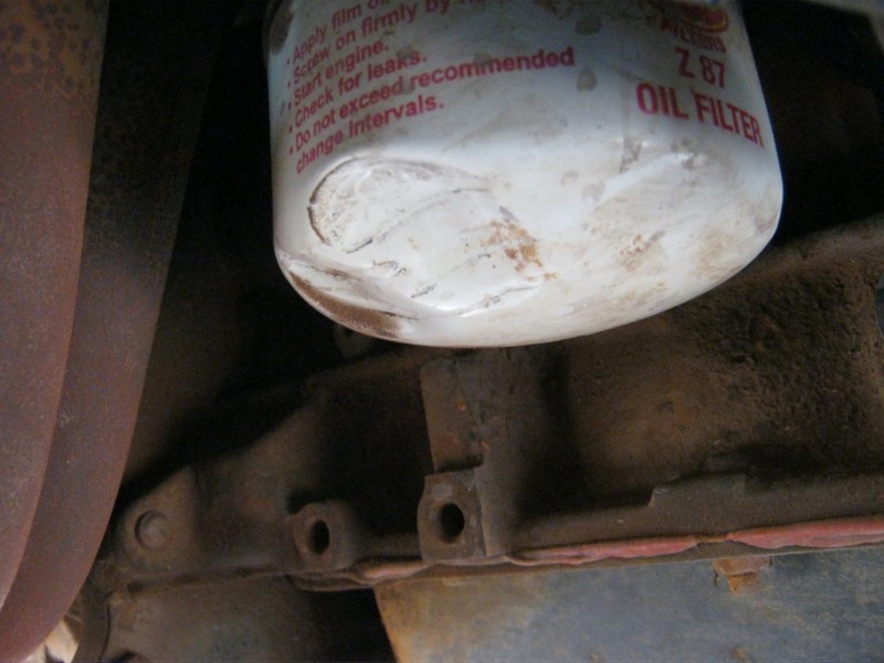 close view of oil filter