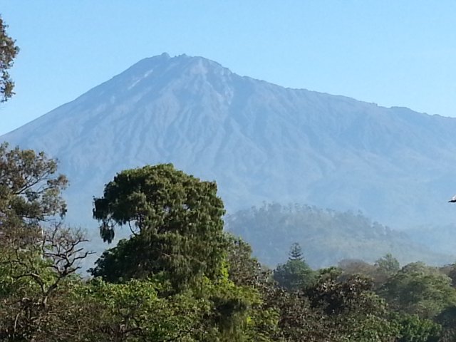 View of Mount Meru, Kilimanjaro's smaller cousin..