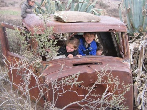 Kids playing in their own 1913 Hilux...
