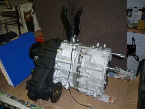 Dual transfer case assembled and 4wd switch wire extended.JPG